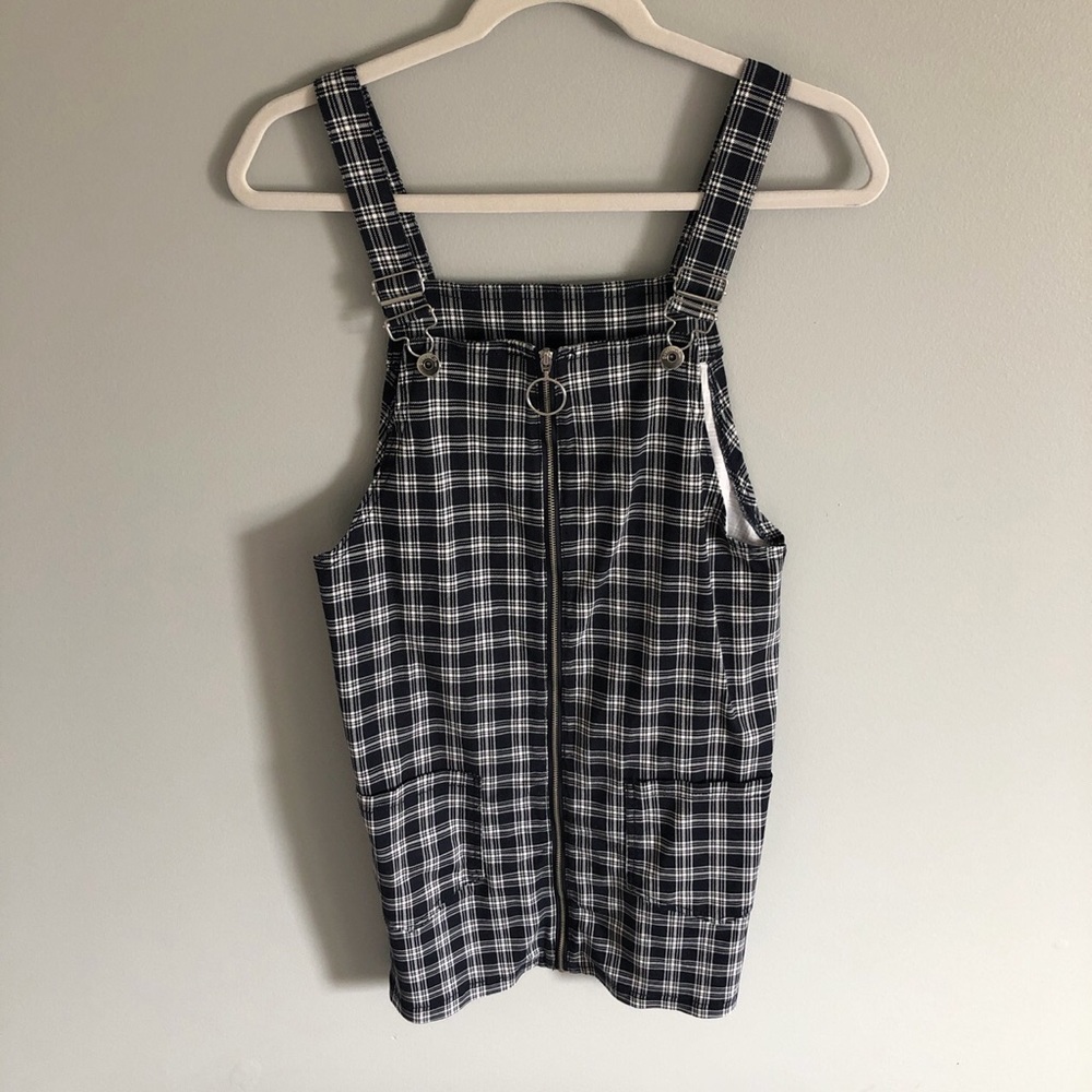 H&M Plaid Overall Dress